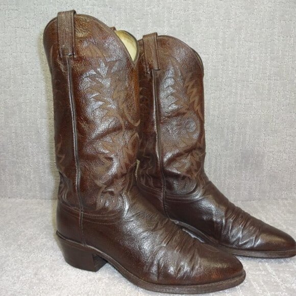 dan Post Men’s Size 8 EW Brown Leather Round Toe Pull On Western Boots P2555 - Picture 3 of 9